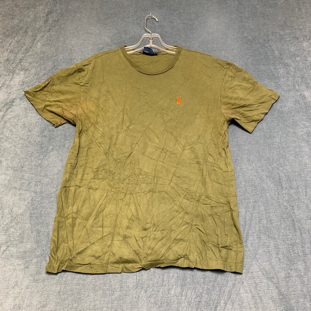 Polo By Ralph Lauren T Shirt Mens Medium Olive Green Cotton Crew Neck Pony Logo